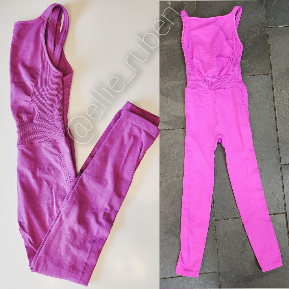 Free People Movement Good Karma High Neck Onesie - Fusia (Small)